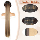 Ponytail Wig 34inch Long Straight Ponytail Bow Tie Braids