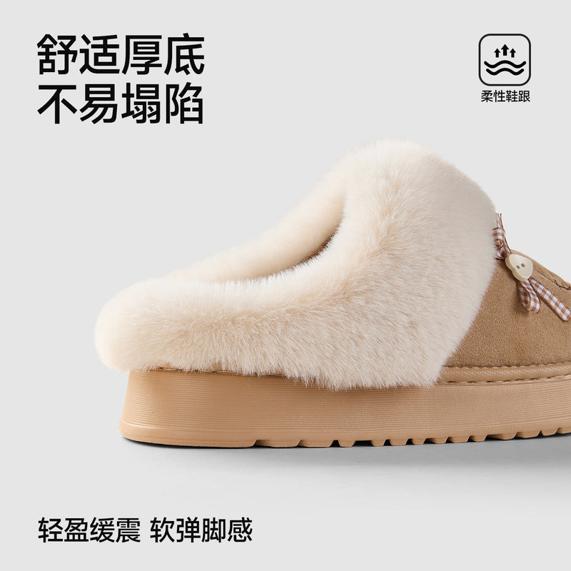 New Autumn And Winter Sanrio Home Indoor Plush Slippers Non-slip Warm Cotton Slippers Home Thick-soled Cotton Slippers For Women