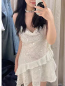 2025 European And American Style Spring And Summer New Women&#039;s Clothing Laminated Decorative Sequin Suspender Dress Women&#039;s Foreign Trade Wholesale