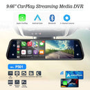 9.66-inch 1080p Rearview Mirror Streaming Media Driving Recorder Wireless Projection Screen Android AUTO Apple CARPLAY
