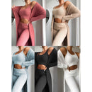 New Sexy V Neck Plush Short Vest Pants Three-piece Suit For Women