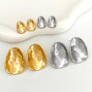 Pleated Geometric Glossing Earrings Women&