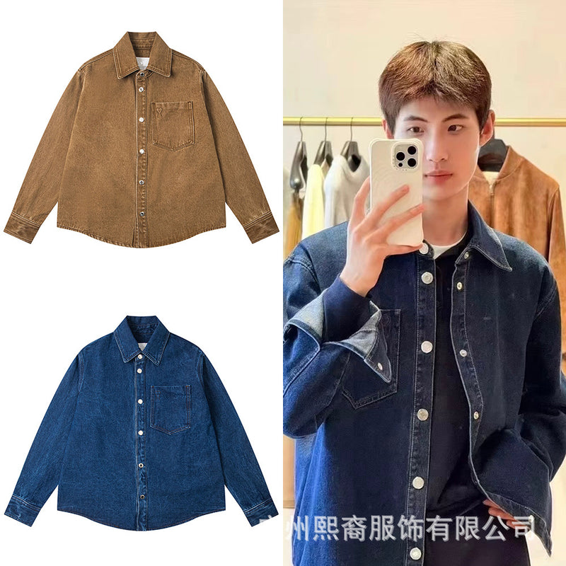 Autumn And Winter New Love Embroidered Men&#039;s And Women&#039;s Lapel Jacket