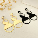 Pleated Geometric Glossing Earrings Women&