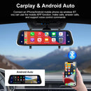 9.66-inch 1080p Rearview Mirror Streaming Media Driving Recorder Wireless Projection Screen Android AUTO Apple CARPLAY