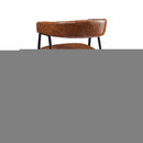 26'' Counter Stools Set of 2, Pu Upholstered Counter Stools with iron Frame, Backrest, Footrest, Arm counter stools for Home Bar, Kitchen Counter, Brown