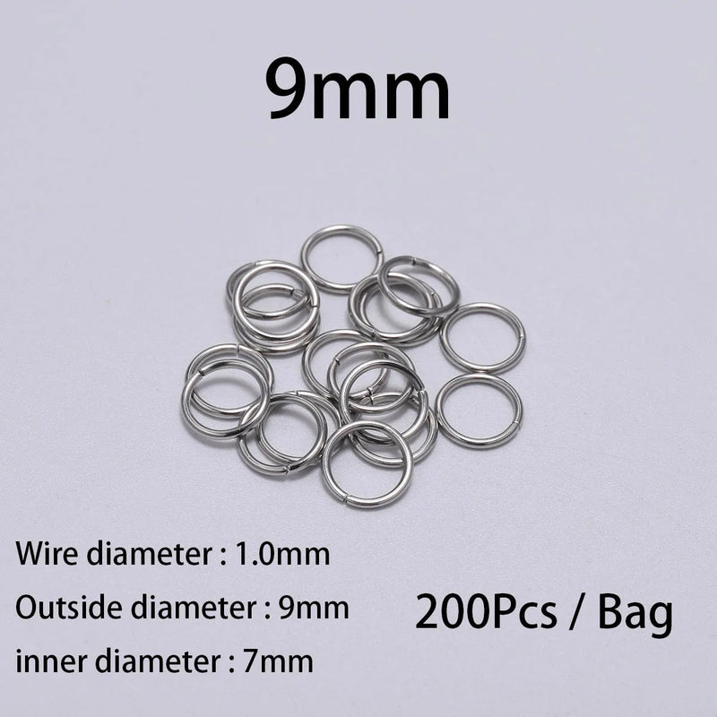 30-200Pcs 3-25mm Stainless Steel Split Ring Open Single Loops Jump Rings Connectors for DIY Jewelry Making Findings Accessories