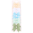 10Pcs/Set Solid Color Kids Bows Hair Clips for Baby Girls Handmade Ribbon Bowknot Hairpin Barrettes New Year Hair Accessories