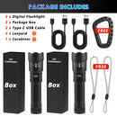 High Strong Power Led Flashlights 2000LM Tactical Torch with Display Light USB Charging Camping Fishing Emergency Zoom Lantern