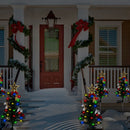 4Packs Solar Christmas Tree Lights Xmas Garden Decorations Tree Stake Lamp 20LEDs Solar Decor Light With Constant And Flashing Mode For Pathway Yard Patio Landscape