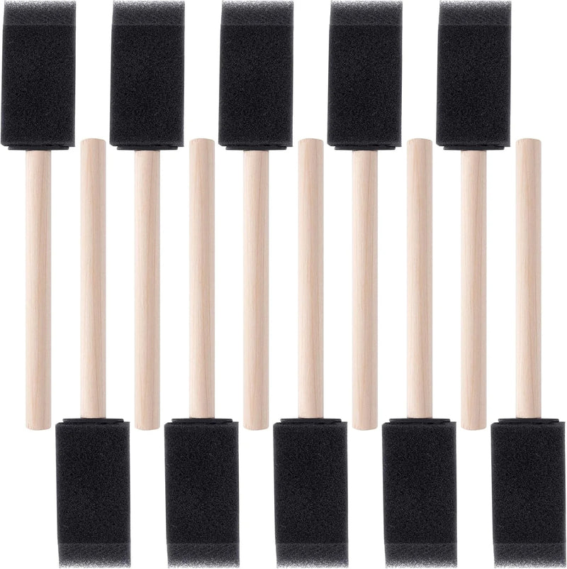 10Pcs Sponge Brush Wooden Handle Watercolor Oil Stain Art Craft Painting Drawing for kids