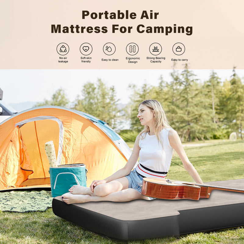 Truck Bed Air Mattress Inflatable Air Mattress For 5.5-5.8ft Short Truck Pickup Air Mattress For Camping Outdoor Bed Mattress For Travel Quick Inflation Mattress With Carry Bag