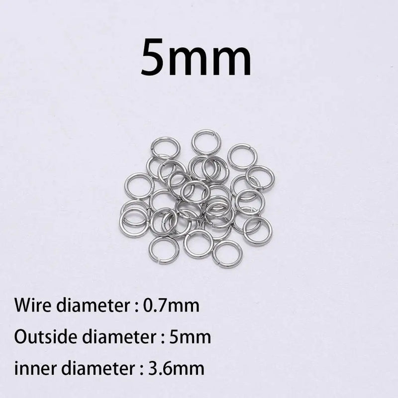 30-200Pcs 3-25mm Stainless Steel Split Ring Open Single Loops Jump Rings Connectors for DIY Jewelry Making Findings Accessories