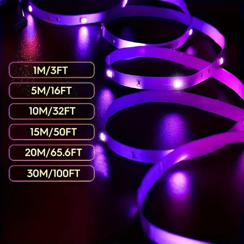 5V RGB LED Strip Lights Smart Bluetooth 24Key Remote Flexible Diode Lamp Tape SMD 5050 30LEDs/M For Room Home Decor TV Backlight