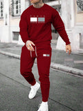 Round Neck Sweater Casual Sports Suit European Size Men's Clothing