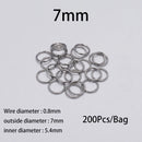 30-200Pcs 3-25mm Stainless Steel Split Ring Open Single Loops Jump Rings Connectors for DIY Jewelry Making Findings Accessories