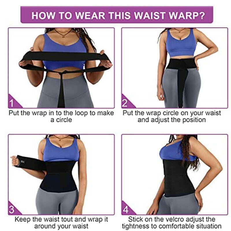 Snatch Me Up Bandage Sweat Wrap Lumbar Waist Support Belt Adjustable Masquerade