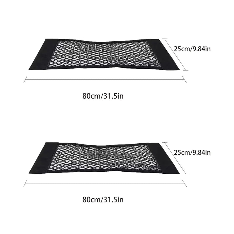 Car Storage Net Stretchable Mesh Pocket Net Magic Elastic Sticker Universal Rear Mesh Trunk Seat Bag Pocket Cage Auto Organizer