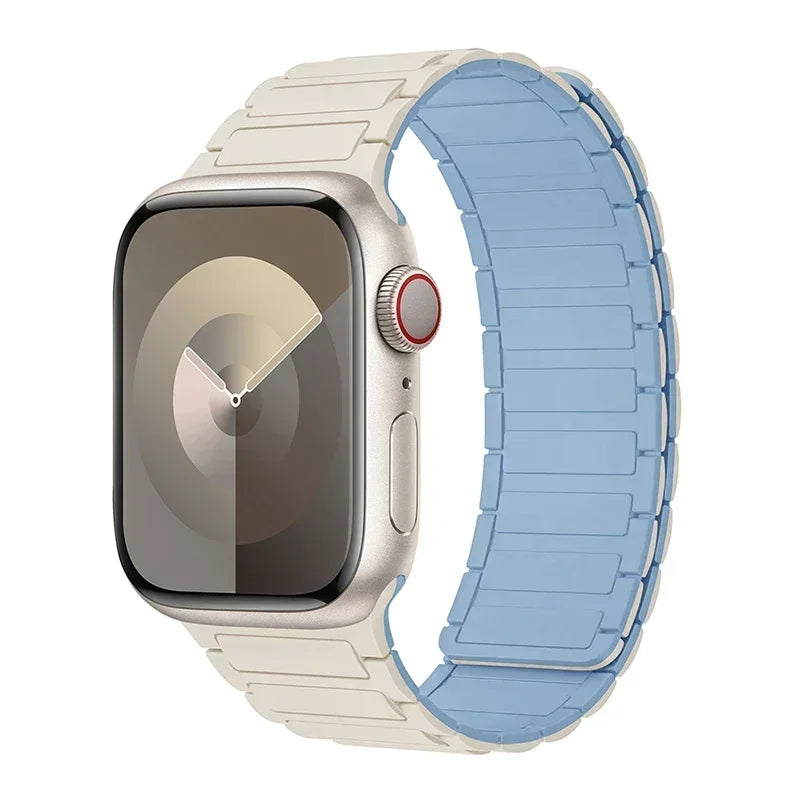 Silicone Strap for Apple Watch 46mm 42mm 49mm 44mm 40mm 45mm 41mm Magnetic Band for IWatch Ultra 2 Series 10 9 8 7 6 SE 5 4 3