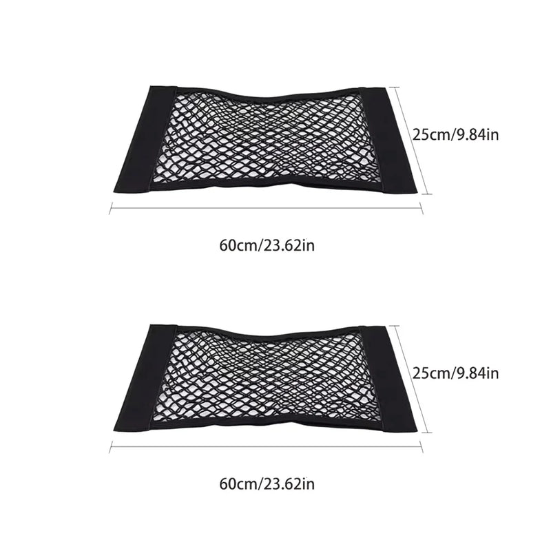 Car Storage Net Stretchable Mesh Pocket Net Magic Elastic Sticker Universal Rear Mesh Trunk Seat Bag Pocket Cage Auto Organizer