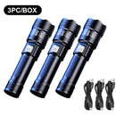 Ultra strong light long-range rechargeable flashlight for outdoor patrol, spotlight zoom aurora cannon, large floodlight laser c