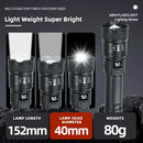 Tactical LED Flashlight 2000LM USB Rechargeable Waterproof Grade Zoom Torch Bright Portable Emergency Light for Camping Outdoor