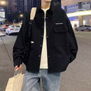 Fashion Loose Oversized Cardigan Long Sleeve Shirt Men