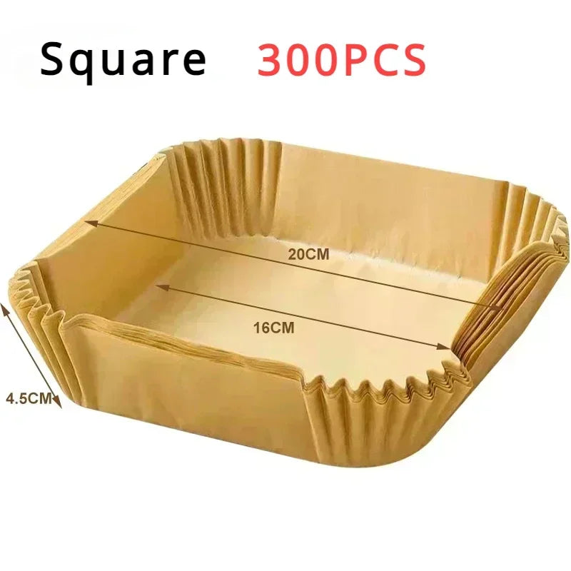 50pcs/set Disposable Air Fryer Paper Liner Oil-proof Water-proof Airfryer Disposable Cooking Paper Trays Baking Paper