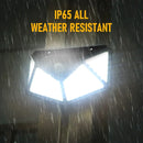 100 LED Solar Wall Lamp 4 Sides Luminous With Motion Sensor Human Induction Courtyard Waterproof Stairs Outdoor Wall Light