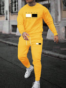 Round Neck Sweater Casual Sports Suit European Size Men's Clothing