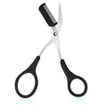 Pink eyebrow trimming scissors with built-in comb - stainless steel, precise grooming tool, creating perfect eyebrows