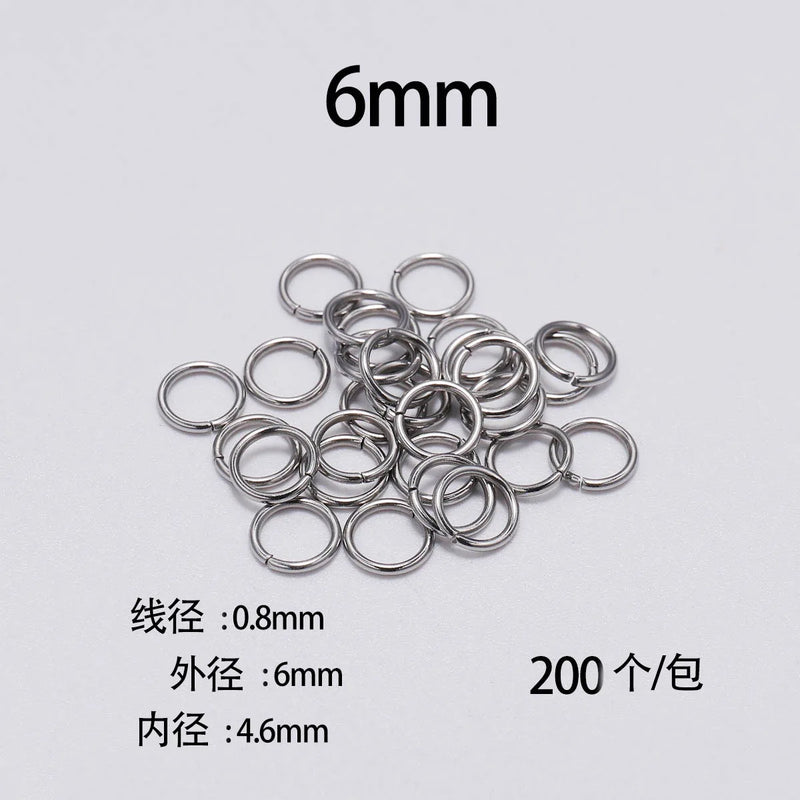 30-200Pcs 3-25mm Stainless Steel Split Ring Open Single Loops Jump Rings Connectors for DIY Jewelry Making Findings Accessories