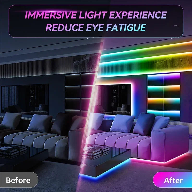 5V RGB LED Strip Lights Smart Bluetooth 24Key Remote Flexible Diode Lamp Tape SMD 5050 30LEDs/M For Room Home Decor TV Backlight