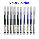 10Pcs High Quality Needle Type Gel Pen Straight Liquid Ballpoint Pens Perfect Kawaii Stationery for School/Office Writing Supply