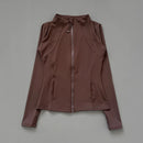 Quick Dry Stand Up Collar Fitness Jacket For Women Slim-Fit Zipper Yoga Wear Long Sleeve Breathable Running Sports Cycling Top