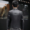 Men's First Layer Cowhide Spring And Autumn New Polo Collar Leather Jacket