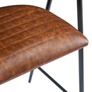 26'' Counter Stools Set of 2, Pu Upholstered Counter Stools with iron Frame, Backrest, Footrest, Arm counter stools for Home Bar, Kitchen Counter, Brown