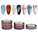 30PCS Nail Striping Tape Metallic Yarn Line 3d Nail Art Tool Color Rolls Nail Decals DIY Nail Tips Sticker Decoration