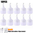 Portable Lanterns High Power USB Rechargeable LED Emergency Lights Hook Outdoor Camping Tents Lantern Lighting Flashlight Bulb