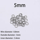 30-200Pcs 3-25mm Stainless Steel Split Ring Open Single Loops Jump Rings Connectors for DIY Jewelry Making Findings Accessories