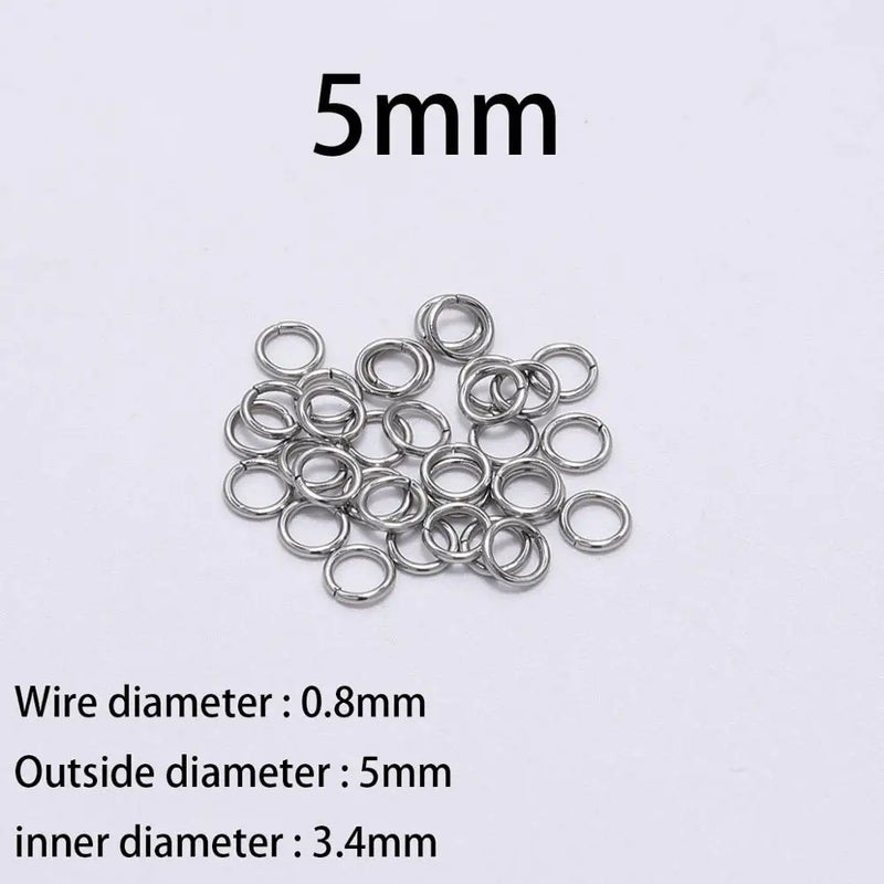 30-200Pcs 3-25mm Stainless Steel Split Ring Open Single Loops Jump Rings Connectors for DIY Jewelry Making Findings Accessories