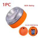 1/2pc Magnetic Flashing Yellow Emergency Lamp Safety Alert Light need AAA Battery Power for Outdoor Camping Road Safety Light
