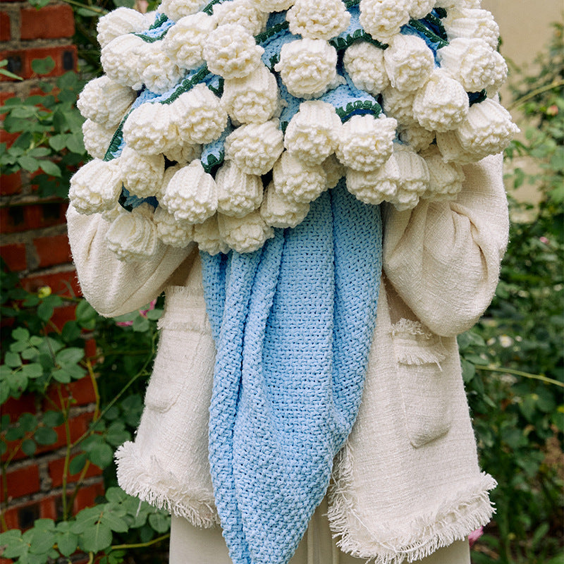 Hand Rose Blanket Into Bouquet Blanket Knitted Shawl