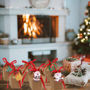 24 Pcs Christmas Treat Boxes With Cards And Ribbon Xmas Tree Santa Kraft Paper Cookies Candy Boxes Food Packaging Containers Gift Wrapping Box For Christmas Birthday Wedding Party Decoration