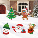5 Pack Christmas Outdoor Yard Signs With Stakes Christmas Tree Reindeer Santa Gingerbread Snowman Signs Holiday Garden Sign For Xmas Winter Party Porch Lawn Walkway Decorations Outdoor Christmas Scene