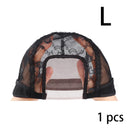 1PC Black 4x4 Inch U-Part HD Lace Wig Cap with Adjustable Strap for DIY Wig Making Hairnet Weaving Cap