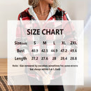 Women's Plaid Fleece Lined Hooded Jacket Button Front Long Sleeve Coat With Pocket For Autumn & Winter