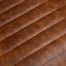 26'' Counter Stools Set of 2, Pu Upholstered Counter Stools with iron Frame, Backrest, Footrest, Arm counter stools for Home Bar, Kitchen Counter, Brown