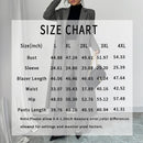 Women's 2 Piece Suit Set, Long Blazer Jacket And Straight Leg Pants, Business Formal Office Outfits For Work, NO Lining