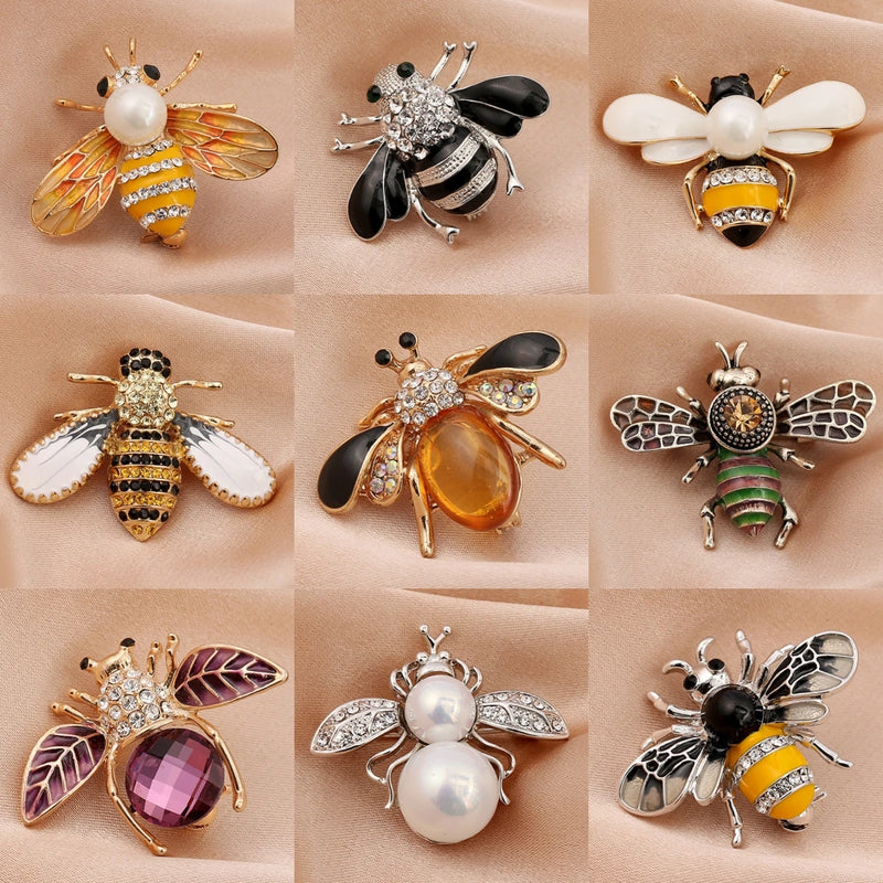 1PC Women's Fashion Trend Personalized Imitation Pearl Bee Brooch Pin Jewelry Suitable for Outdoor Dating, Party, Festival Gifts